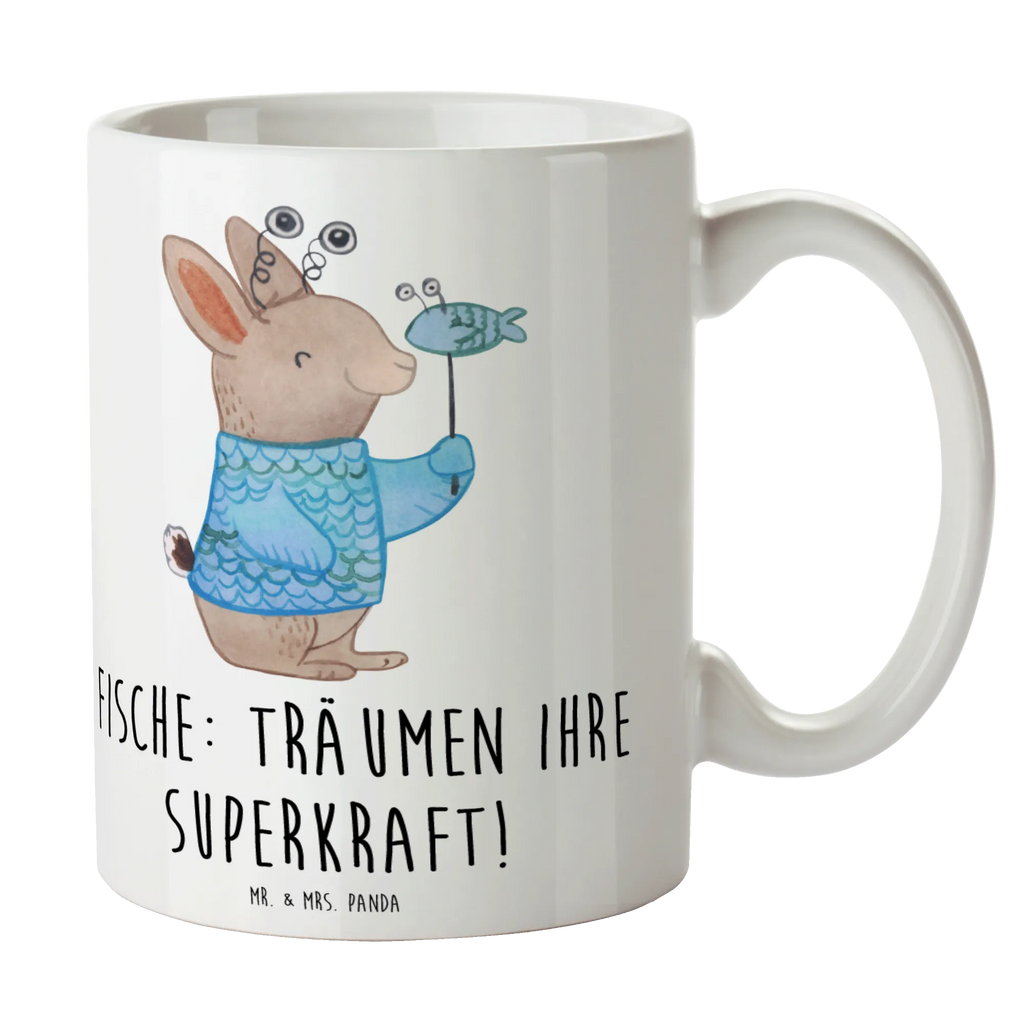 Mug Fische: Träumen ihre Superkraft! Tasse mit Motiven, Tasse, Geschenktasse, Tasse mit Zitaten, Keramiktasse, Teetasse, Porzellantasse, Kaffeetasse, Bürotasse, Tierkreiszeichen, Sternzeichen, Horoskop, Astrologie, Aszendent