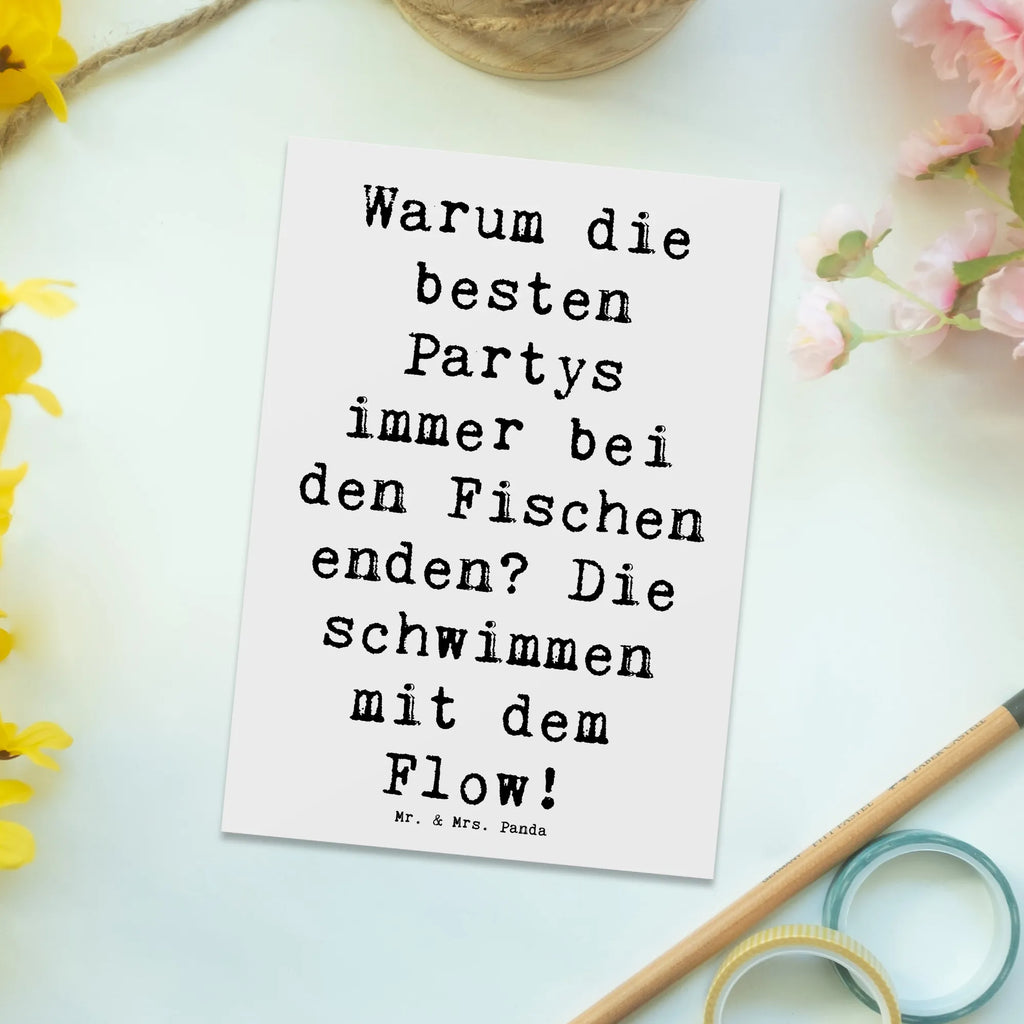 Postkarte Spruch Fische Flow Spaß Dankeskarte, Geburtstagskarte, Grußkarte, Geschenkkarte, Postkarte, Ansichtskarten, Ansichtskarte, Karte, Einladungskarte, Einladungskarten Geburtstag, Einladung Geburtstag, Einladung, Tierkreiszeichen, Sternzeichen, Horoskop, Astrologie, Aszendent