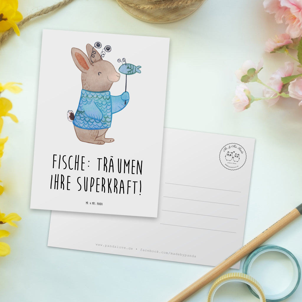 Postcard Fische: Träumen ihre Superkraft! Ansichtskarten, Einladungskarte, Karte, Einladung, Geschenkkarte, Grußkarte, Ansichtskarte, Geburtstagskarte, Einladung Geburtstag, Postkarte, Dankeskarte, Einladungskarten Geburtstag, Tierkreiszeichen, Sternzeichen, Horoskop, Astrologie, Aszendent