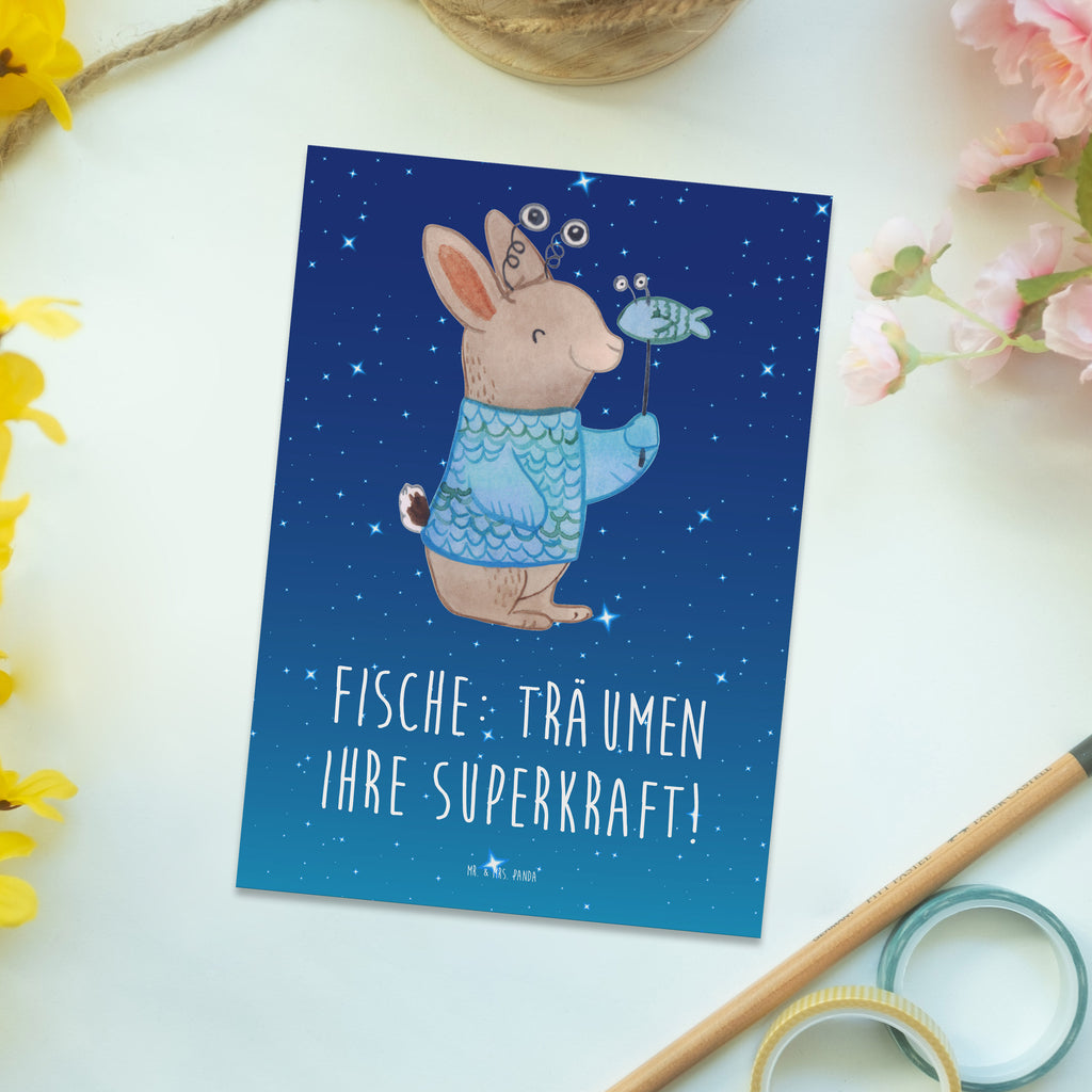 Postcard Fische: Träumen ihre Superkraft! Ansichtskarten, Einladungskarte, Karte, Einladung, Geschenkkarte, Grußkarte, Ansichtskarte, Geburtstagskarte, Einladung Geburtstag, Postkarte, Dankeskarte, Einladungskarten Geburtstag, Tierkreiszeichen, Sternzeichen, Horoskop, Astrologie, Aszendent