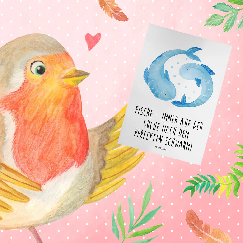 Grußkarte Fische Schwarm Glückwunschkarte, Einladungskarte, Karte, Ansichtskarten, Grußkarte, Hochzeitskarte, Geburtstagskarte, Klappkarte, Tierkreiszeichen, Sternzeichen, Horoskop, Astrologie, Aszendent
