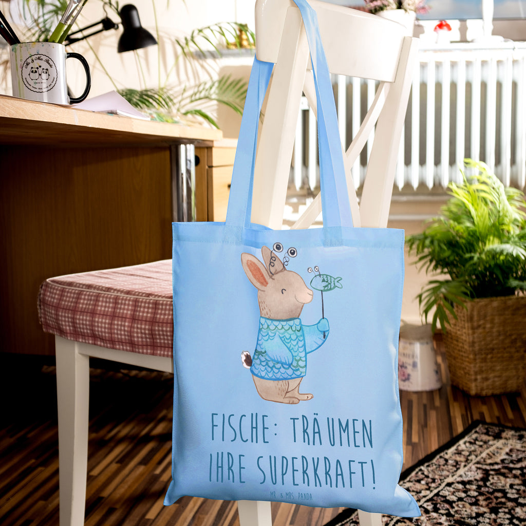 Tote bag Fische: Träumen ihre Superkraft! Einkaufstasche, Schultertasche, Jutebeutel, Umhängetasche, Strandtasche, Tragetasche, Einkaufstüte, Badetasche, Stofftasche, Jutetasche, Stoffbeutel, Beutel, Tasche, Shopper, Laptoptasche, Beuteltasche, Tierkreiszeichen, Sternzeichen, Horoskop, Astrologie, Aszendent