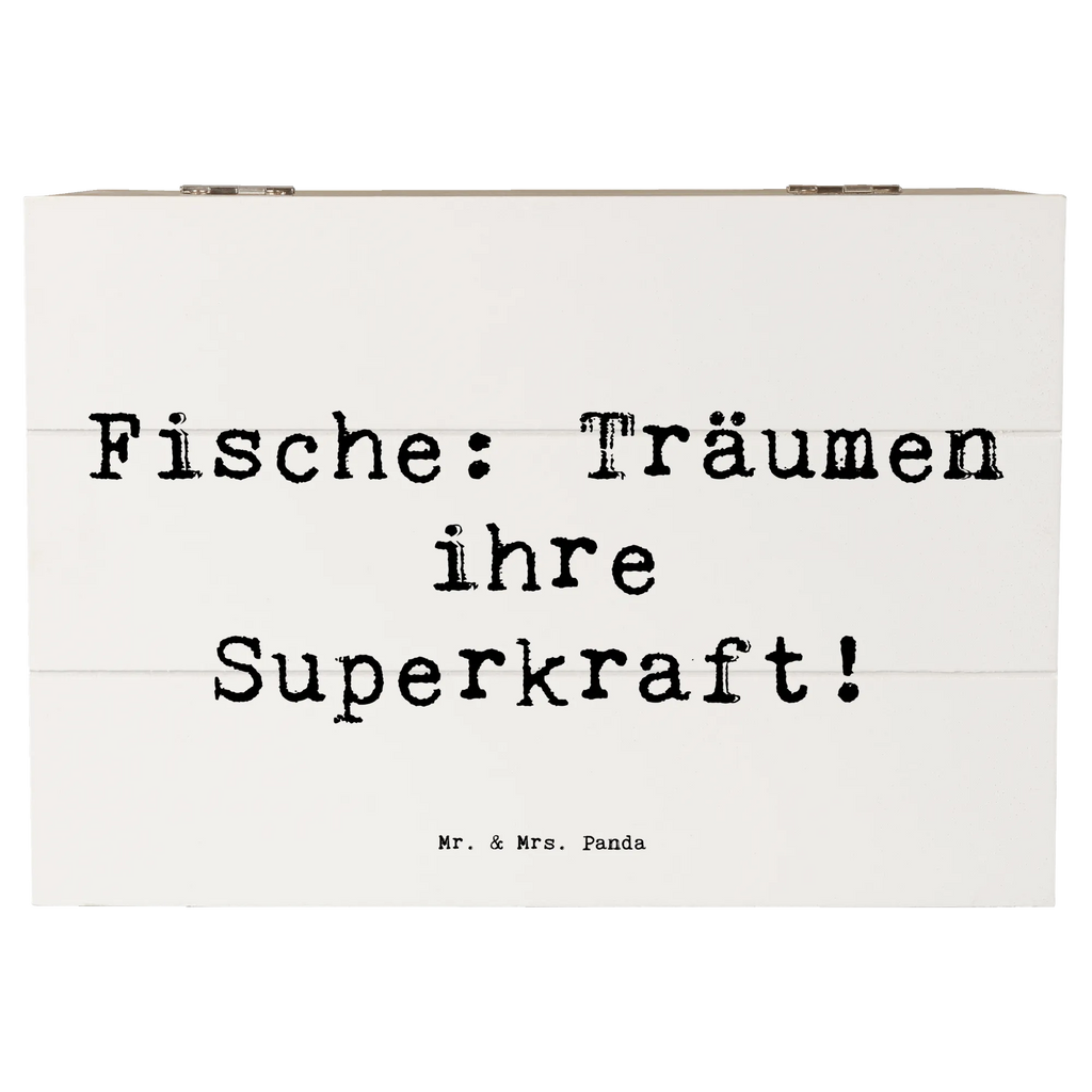 Wooden chest Saying Fische: Träumen ihre Superkraft! Erinnerungsbox, Geschenkdose, Geschenkbox, XXL, Holzkiste, Schatzkiste, Kiste, Erinnerungskiste, Aufbewahrungsbox, Schatulle, Dekokiste, Truhe, Tierkreiszeichen, Sternzeichen, Horoskop, Astrologie, Aszendent