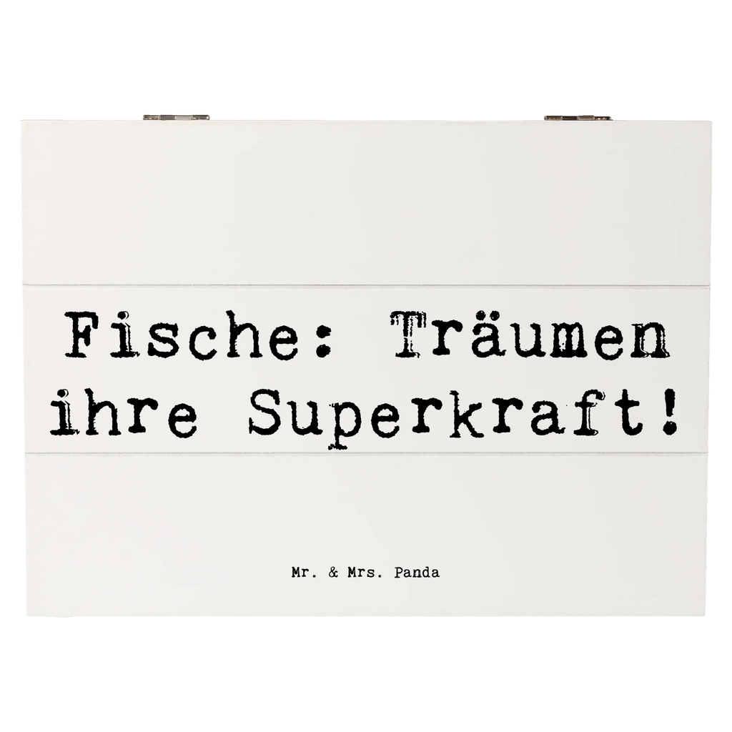 Wooden chest Saying Fische: Träumen ihre Superkraft! Erinnerungsbox, Geschenkdose, Geschenkbox, XXL, Holzkiste, Schatzkiste, Kiste, Erinnerungskiste, Aufbewahrungsbox, Schatulle, Dekokiste, Truhe, Tierkreiszeichen, Sternzeichen, Horoskop, Astrologie, Aszendent