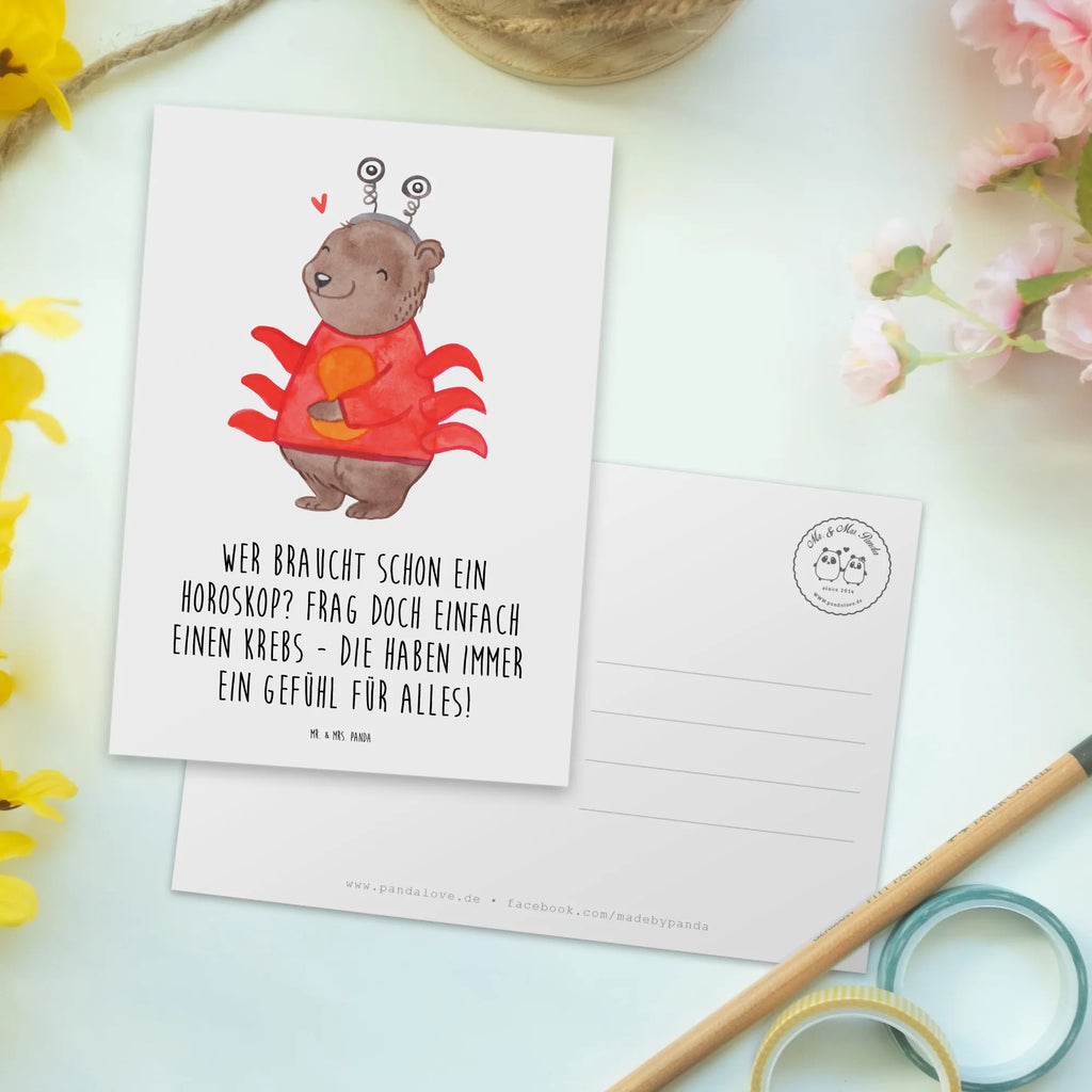 Postcard Wer braucht schon ein Horoskop? Frag doch einfach einen Krebs - die haben immer ein Gefühl für alles! Karte, Ansichtskarte, Dankeskarte, Ansichtskarten, Einladungskarte, Postkarte, Einladung, Einladungskarten Geburtstag, Geschenkkarte, Geburtstagskarte, Grußkarte, Einladung Geburtstag, Tierkreiszeichen, Sternzeichen, Horoskop, Astrologie, Aszendent