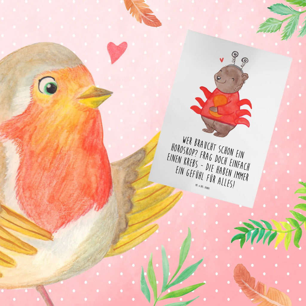 Greetings card Wer braucht schon ein Horoskop? Frag doch einfach einen Krebs - die haben immer ein Gefühl für alles! Einladungskarte, Glückwunschkarte, Klappkarte, Karte, Ansichtskarten, Grußkarte, Hochzeitskarte, Geburtstagskarte, Tierkreiszeichen, Sternzeichen, Horoskop, Astrologie, Aszendent