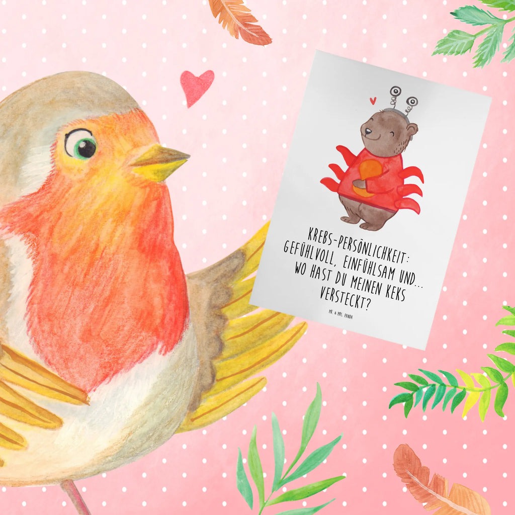 Greetings card Krebs-Persönlichkeit: Gefühlvoll, einfühlsam und... wo hast du meinen Keks versteckt? Grußkarte, Hochzeitskarte, Glückwunschkarte, Ansichtskarten, Einladungskarte, Geburtstagskarte, Karte, Klappkarte, Tierkreiszeichen, Sternzeichen, Horoskop, Astrologie, Aszendent