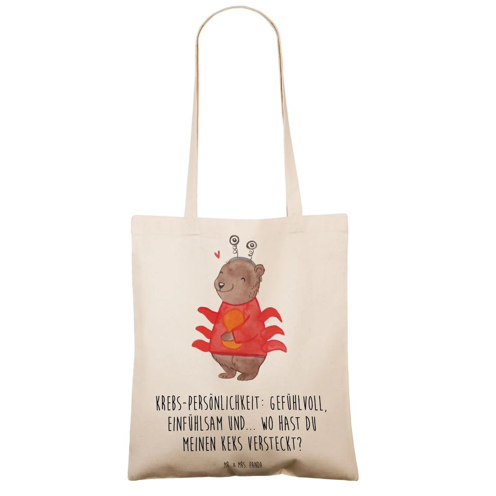 Tote bag Krebs-Persönlichkeit: Gefühlvoll, einfühlsam und... wo hast du meinen Keks versteckt? Laptoptasche, Umhängetasche, Jutebeutel, Tasche, Stoffbeutel, Jutetasche, Beutel, Stofftasche, Schultertasche, Strandtasche, Shopper, Badetasche, Beuteltasche, Tragetasche, Einkaufstüte, Einkaufstasche, Tierkreiszeichen, Sternzeichen, Horoskop, Astrologie, Aszendent