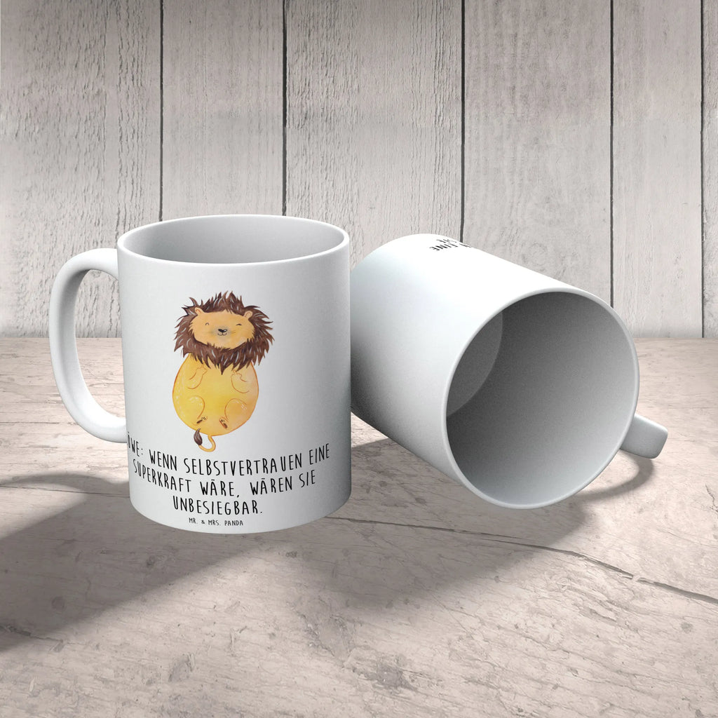 Mug Löwe: Wenn Selbstvertrauen eine Superkraft wäre, wären sie unbesiegbar. Keramiktasse, Geschenktasse, Teetasse, Tasse mit Motiven, Tasse mit Zitaten, Porzellantasse, Kaffeetasse, Bürotasse, Tasse, Tierkreiszeichen, Sternzeichen, Horoskop, Astrologie, Aszendent