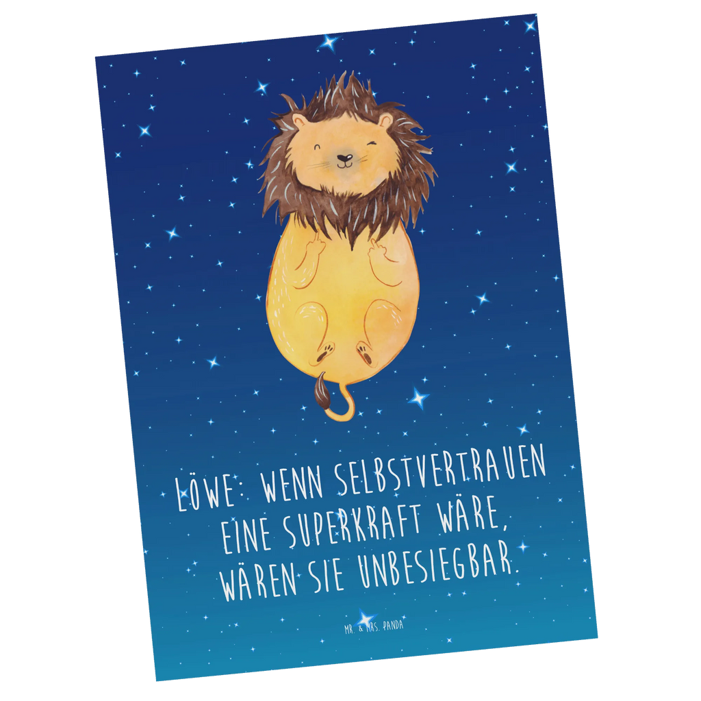 Postcard Löwe: Wenn Selbstvertrauen eine Superkraft wäre, wären sie unbesiegbar. Karte, Grußkarte, Ansichtskarten, Einladung Geburtstag, Einladung, Einladungskarten Geburtstag, Geschenkkarte, Geburtstagskarte, Postkarte, Dankeskarte, Einladungskarte, Ansichtskarte, Tierkreiszeichen, Sternzeichen, Horoskop, Astrologie, Aszendent