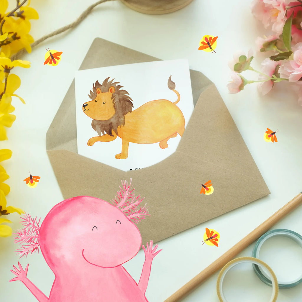 Grußkarte Majestätischer Löwe Glückwunschkarte, Klappkarte, Karte, Hochzeitskarte, Einladungskarte, Grußkarte, Geburtstagskarte, Ansichtskarten, Tierkreiszeichen, Sternzeichen, Horoskop, Astrologie, Aszendent