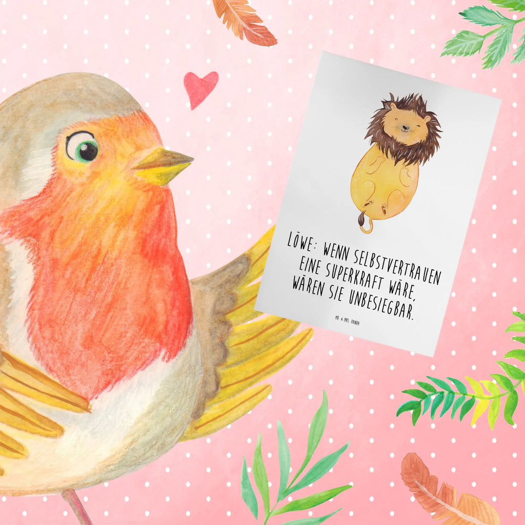 Greetings card Löwe: Wenn Selbstvertrauen eine Superkraft wäre, wären sie unbesiegbar. Geburtstagskarte, Klappkarte, Einladungskarte, Karte, Ansichtskarten, Hochzeitskarte, Grußkarte, Glückwunschkarte, Tierkreiszeichen, Sternzeichen, Horoskop, Astrologie, Aszendent