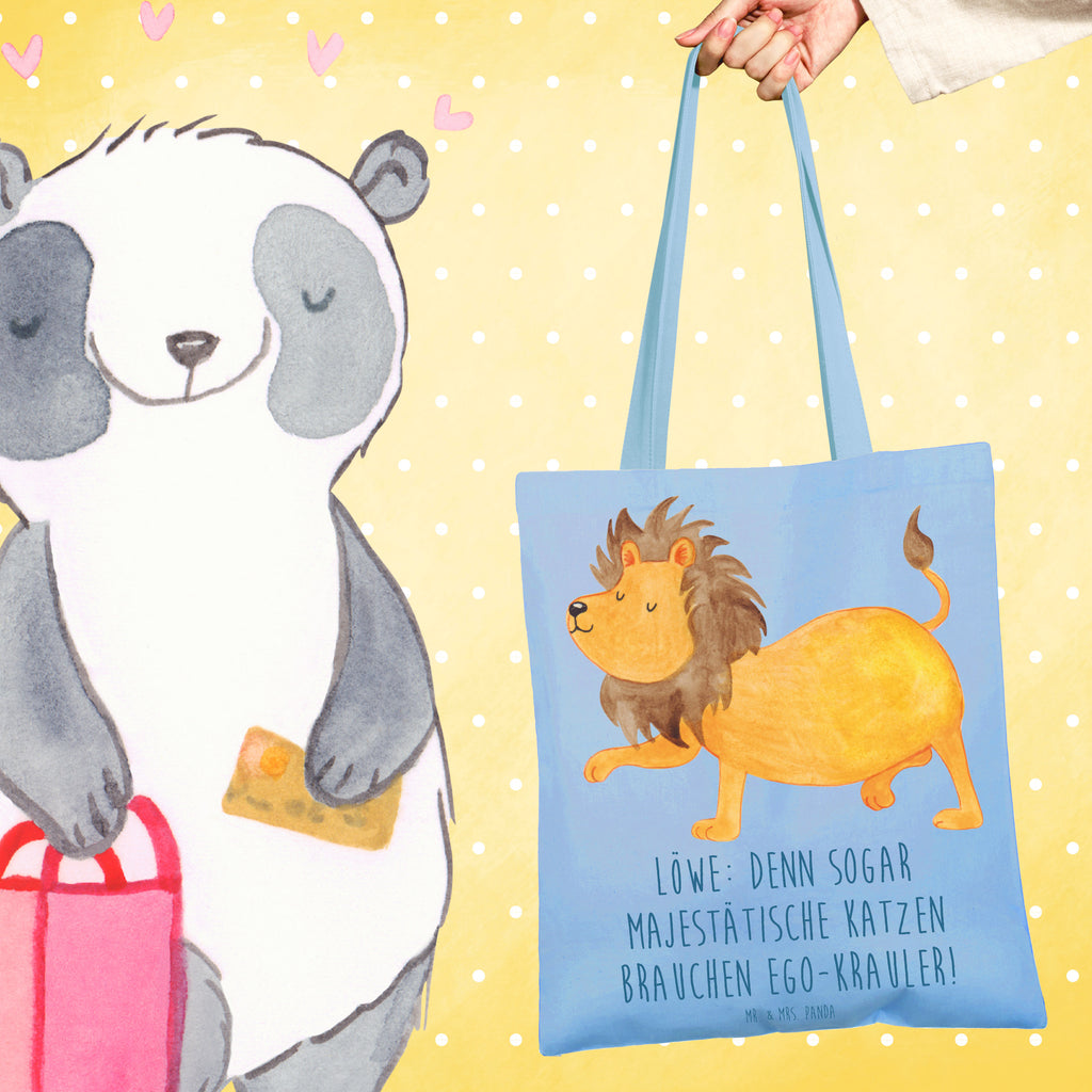Tote bag Löwe: Denn sogar Majestätische Katzen brauchen Ego-Krauler! Stofftasche, Stoffbeutel, Beutel, Shopper, Badetasche, Jutebeutel, Tragetasche, Einkaufstasche, Jutetasche, Beuteltasche, Schultertasche, Umhängetasche, Laptoptasche, Tasche, Strandtasche, Einkaufstüte, Tierkreiszeichen, Sternzeichen, Horoskop, Astrologie, Aszendent