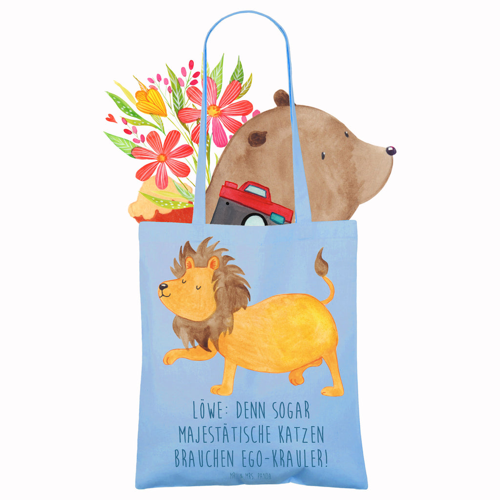 Tote bag Löwe: Denn sogar Majestätische Katzen brauchen Ego-Krauler! Stofftasche, Stoffbeutel, Beutel, Shopper, Badetasche, Jutebeutel, Tragetasche, Einkaufstasche, Jutetasche, Beuteltasche, Schultertasche, Umhängetasche, Laptoptasche, Tasche, Strandtasche, Einkaufstüte, Tierkreiszeichen, Sternzeichen, Horoskop, Astrologie, Aszendent