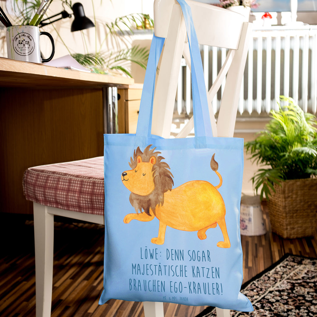 Tote bag Löwe: Denn sogar Majestätische Katzen brauchen Ego-Krauler! Stofftasche, Stoffbeutel, Beutel, Shopper, Badetasche, Jutebeutel, Tragetasche, Einkaufstasche, Jutetasche, Beuteltasche, Schultertasche, Umhängetasche, Laptoptasche, Tasche, Strandtasche, Einkaufstüte, Tierkreiszeichen, Sternzeichen, Horoskop, Astrologie, Aszendent