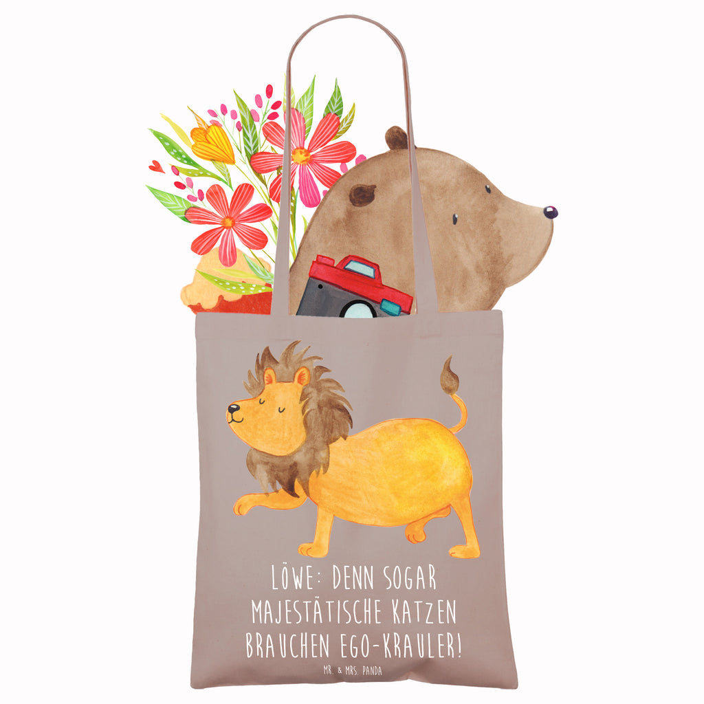 Tote bag Löwe: Denn sogar Majestätische Katzen brauchen Ego-Krauler! Stofftasche, Stoffbeutel, Beutel, Shopper, Badetasche, Jutebeutel, Tragetasche, Einkaufstasche, Jutetasche, Beuteltasche, Schultertasche, Umhängetasche, Laptoptasche, Tasche, Strandtasche, Einkaufstüte, Tierkreiszeichen, Sternzeichen, Horoskop, Astrologie, Aszendent