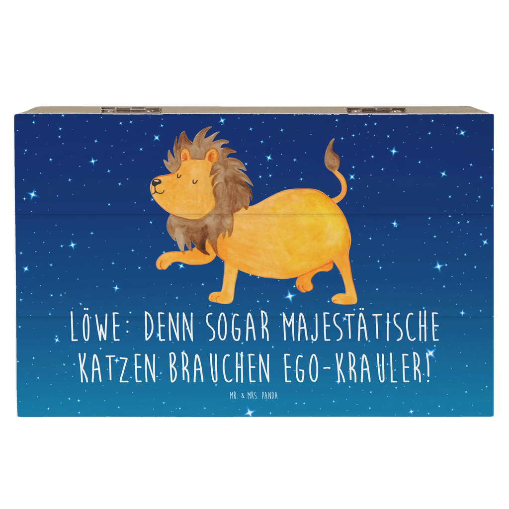 Wooden chest Löwe: Denn sogar Majestätische Katzen brauchen Ego-Krauler! Kiste, Holzkiste, Geschenkdose, Schatulle, Geschenkbox, Truhe, Erinnerungskiste, Schatzkiste, XXL, Aufbewahrungsbox, Dekokiste, Erinnerungsbox, Tierkreiszeichen, Sternzeichen, Horoskop, Astrologie, Aszendent