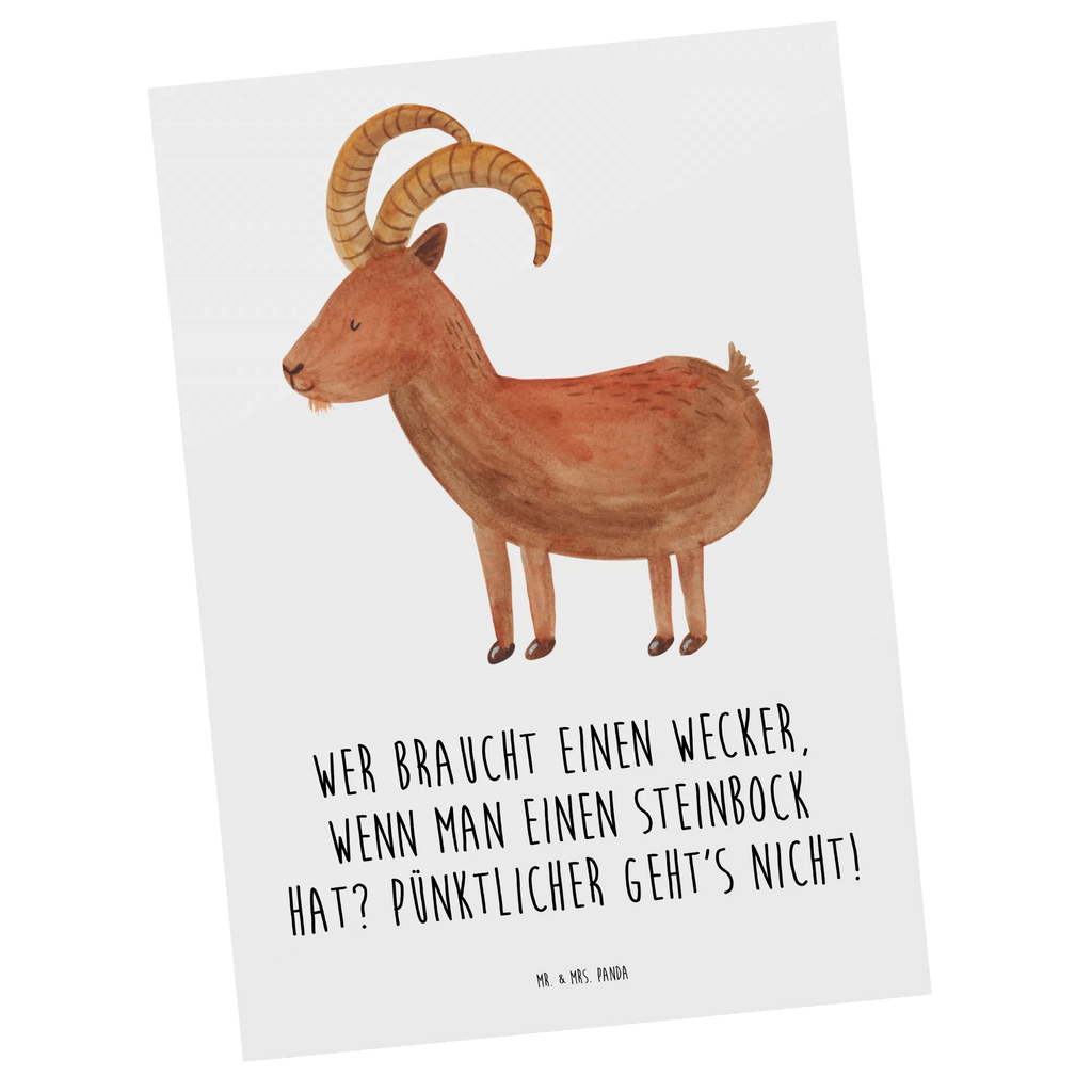 Postcard Wer braucht einen Wecker, wenn man einen Steinbock hat? Pünktlicher geht's nicht! Einladungskarte, Postkarte, Dankeskarte, Einladung, Geschenkkarte, Geburtstagskarte, Einladung Geburtstag, Einladungskarten Geburtstag, Grußkarte, Ansichtskarten, Ansichtskarte, Karte, Tierkreiszeichen, Sternzeichen, Horoskop, Astrologie, Aszendent