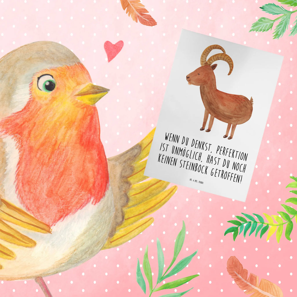 Greetings card Wenn du denkst, Perfektion ist unmöglich, hast du noch keinen Steinbock getroffen! Einladungskarte, Hochzeitskarte, Geburtstagskarte, Glückwunschkarte, Grußkarte, Karte, Klappkarte, Ansichtskarten, Tierkreiszeichen, Sternzeichen, Horoskop, Astrologie, Aszendent