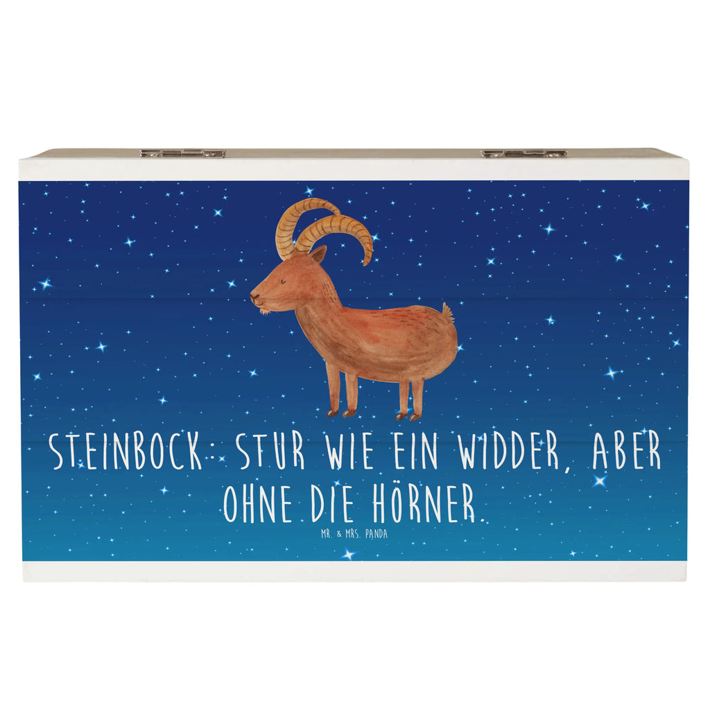 Wooden chest Steinbock: Stur wie ein Widder, aber ohne die Hörner. Schatzkiste, Schatulle, Aufbewahrungsbox, Geschenkbox, Geschenkdose, Holzkiste, XXL, Dekokiste, Kiste, Truhe, Erinnerungsbox, Erinnerungskiste, Tierkreiszeichen, Sternzeichen, Horoskop, Astrologie, Aszendent