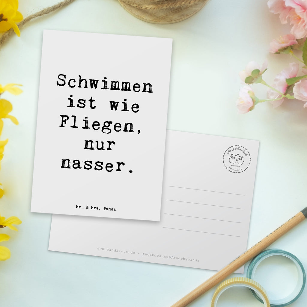 Postkarte Spruch Schwimmen wie Fliegen Einladung, Karte, Einladungskarte, Postkarte, Ansichtskarten, Geburtstagskarte, Einladungskarten Geburtstag, Dankeskarte, Grußkarte, Geschenkkarte, Ansichtskarte, Einladung Geburtstag, Geschenk, Sport, Sportart, Hobby, Schenken, Danke, Dankeschön, Auszeichnung, Gewinn, Sportler