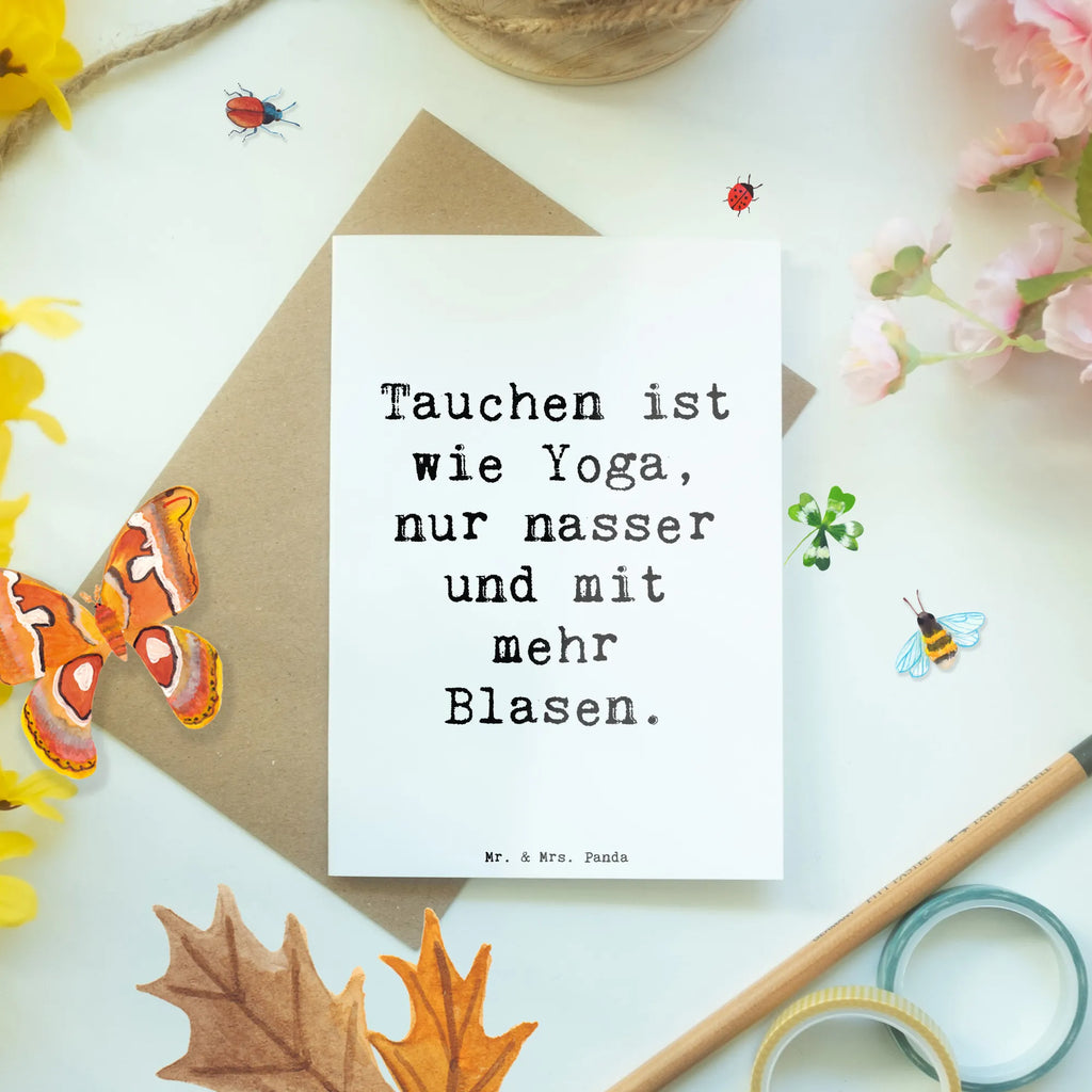 Grußkarte Spruch Tauchen Yoga Glückwunschkarte, Hochzeitskarte, Einladungskarte, Karte, Geburtstagskarte, Klappkarte, Ansichtskarten, Grußkarte, Geschenk, Sport, Sportart, Hobby, Schenken, Danke, Dankeschön, Auszeichnung, Gewinn, Sportler