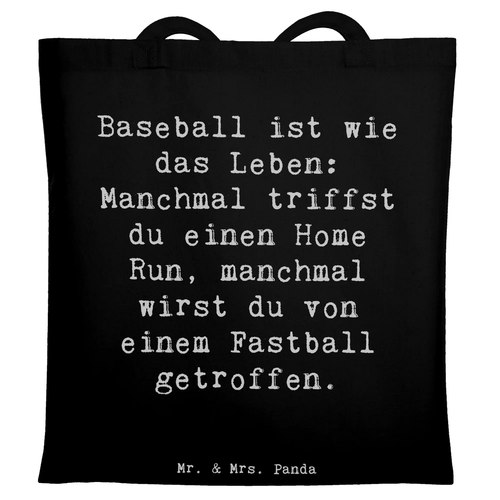 Tote bag Saying Baseball ist wie das Leben: Manchmal triffst du einen Home Run, manchmal wirst du von einem Fastball getroffen. Beuteltasche, Beutel, Einkaufstasche, Jutebeutel, Stoffbeutel, Tasche, Shopper, Umhängetasche, Strandtasche, Schultertasche, Stofftasche, Tragetasche, Badetasche, Jutetasche, Einkaufstüte, Laptoptasche, Geschenk, Sport, Sportart, Hobby, Schenken, Danke, Dankeschön, Auszeichnung, Gewinn, Sportler