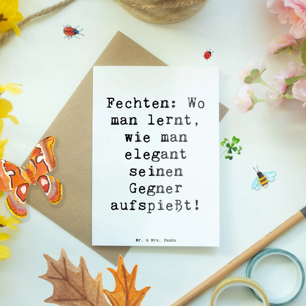 Grußkarte Spruch Fechten Eleganz Grußkarte, Karte, Glückwunschkarte, Klappkarte, Hochzeitskarte, Geburtstagskarte, Einladungskarte, Ansichtskarten, Geschenk, Sport, Sportart, Hobby, Schenken, Danke, Dankeschön, Auszeichnung, Gewinn, Sportler