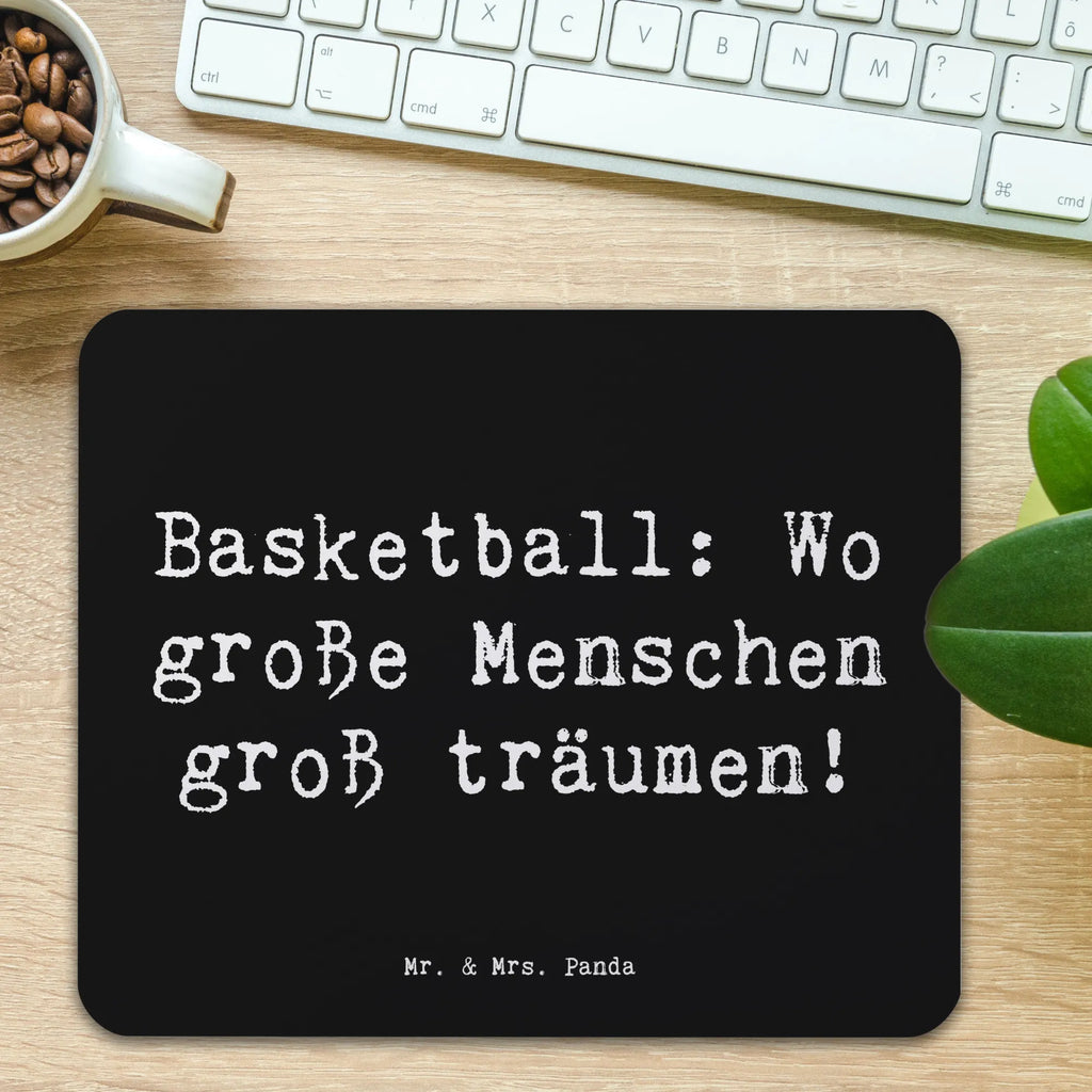 Mouse mat Saying Basketball: Wo große Menschen groß träumen! Arbeitszimmer, Computer zubehör, Mausunterlage, Büroausstattung, Mauspad Büro, Mousepad, Einzigartiges Mauspad, Mauspad, Designer Mauspad, PC Zubehör, Geschenk, Sport, Sportart, Hobby, Schenken, Danke, Dankeschön, Auszeichnung, Gewinn, Sportler