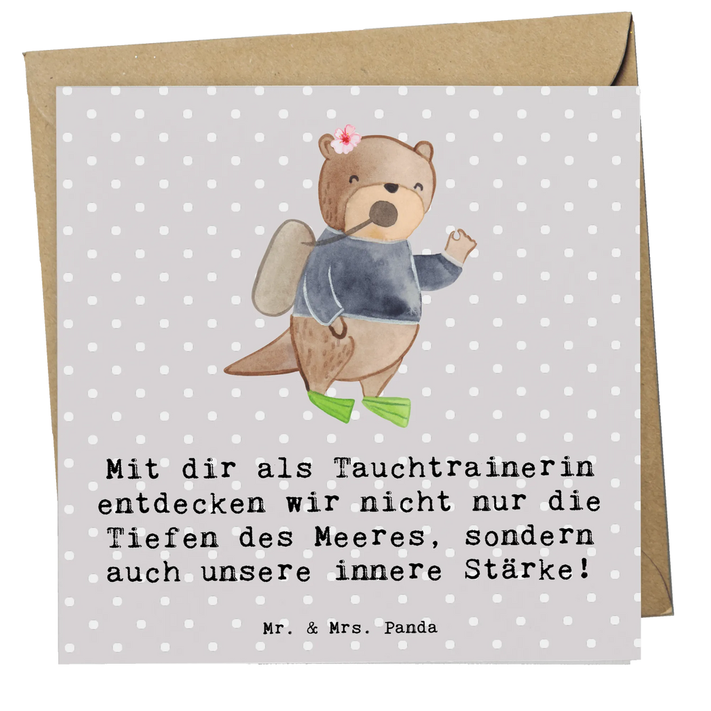 Deluxe Karte Tauch Trainerin Stärke Klappkarte, Karte, Hochzeitskarte, Geburtstagskarte, Einladungskarte, Hochwertige Grußkarte, Grußkarte, Glückwunschkarte, Hochwertige Klappkarte, Geschenk, Sport, Sportart, Hobby, Schenken, Danke, Dankeschön, Auszeichnung, Gewinn, Sportler