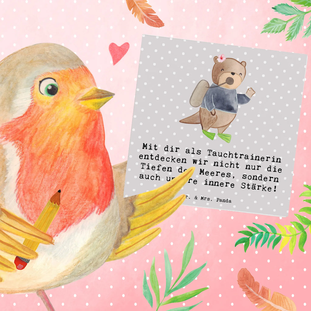 Deluxe Karte Tauch Trainerin Stärke Klappkarte, Karte, Hochzeitskarte, Geburtstagskarte, Einladungskarte, Hochwertige Grußkarte, Grußkarte, Glückwunschkarte, Hochwertige Klappkarte, Geschenk, Sport, Sportart, Hobby, Schenken, Danke, Dankeschön, Auszeichnung, Gewinn, Sportler