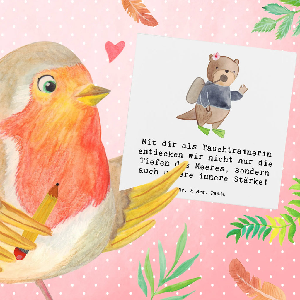 Deluxe Karte Tauch Trainerin Stärke Klappkarte, Karte, Hochzeitskarte, Geburtstagskarte, Einladungskarte, Hochwertige Grußkarte, Grußkarte, Glückwunschkarte, Hochwertige Klappkarte, Geschenk, Sport, Sportart, Hobby, Schenken, Danke, Dankeschön, Auszeichnung, Gewinn, Sportler