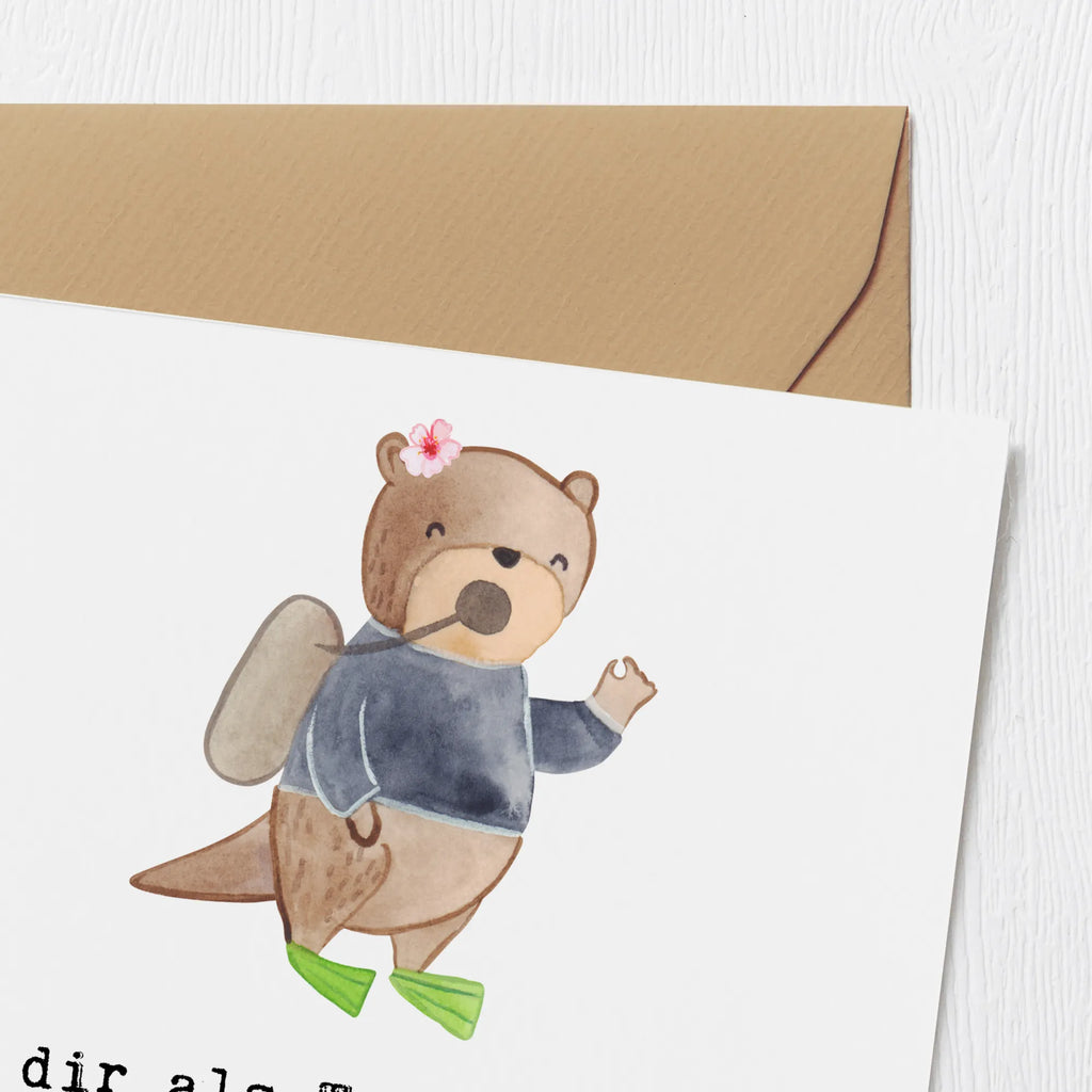 Deluxe Karte Tauch Trainerin Stärke Klappkarte, Karte, Hochzeitskarte, Geburtstagskarte, Einladungskarte, Hochwertige Grußkarte, Grußkarte, Glückwunschkarte, Hochwertige Klappkarte, Geschenk, Sport, Sportart, Hobby, Schenken, Danke, Dankeschön, Auszeichnung, Gewinn, Sportler