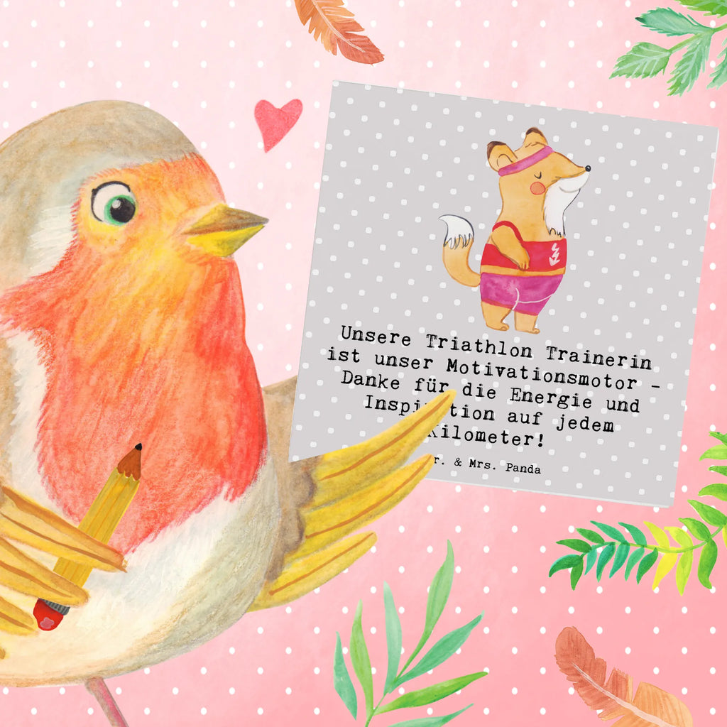 Deluxe Karte Triathlon Trainerin Glückwunschkarte, Klappkarte, Karte, Grußkarte, Hochwertige Klappkarte, Einladungskarte, Hochwertige Grußkarte, Geburtstagskarte, Hochzeitskarte, Geschenk, Sport, Sportart, Hobby, Schenken, Danke, Dankeschön, Auszeichnung, Gewinn, Sportler