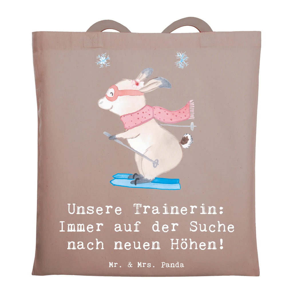 Tote bag Unsere Trainerin: Immer auf der Suche nach neuen Höhen! Laptoptasche, Shopper, Strandtasche, Jutebeutel, Tragetasche, Schultertasche, Beuteltasche, Jutetasche, Tasche, Stofftasche, Umhängetasche, Einkaufstüte, Beutel, Einkaufstasche, Stoffbeutel, Badetasche, Geschenk, Sport, Sportart, Hobby, Schenken, Danke, Dankeschön, Auszeichnung, Gewinn, Sportler