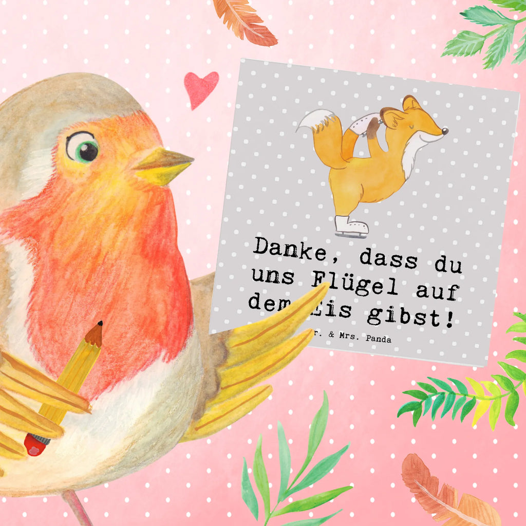 Deluxe Card Danke, dass du uns Flügel auf dem Eis gibst! Karte, Hochzeitskarte, Klappkarte, Glückwunschkarte, Einladungskarte, Hochwertige Grußkarte, Grußkarte, Geburtstagskarte, Hochwertige Klappkarte, Geschenk, Sport, Sportart, Hobby, Schenken, Danke, Dankeschön, Auszeichnung, Gewinn, Sportler