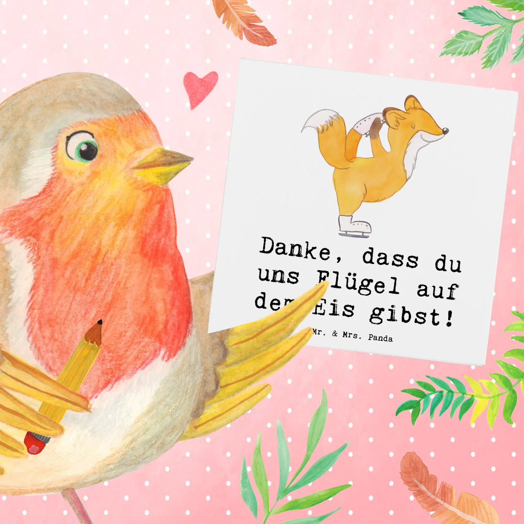 Deluxe Card Danke, dass du uns Flügel auf dem Eis gibst! Karte, Hochzeitskarte, Klappkarte, Glückwunschkarte, Einladungskarte, Hochwertige Grußkarte, Grußkarte, Geburtstagskarte, Hochwertige Klappkarte, Geschenk, Sport, Sportart, Hobby, Schenken, Danke, Dankeschön, Auszeichnung, Gewinn, Sportler