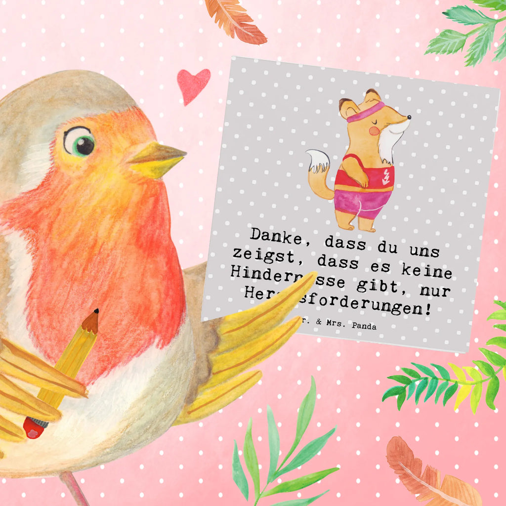 Deluxe Card Danke, dass du uns zeigst, dass es keine Hindernisse gibt, nur Herausforderungen! Grußkarte, Hochwertige Klappkarte, Karte, Hochwertige Grußkarte, Einladungskarte, Hochzeitskarte, Geburtstagskarte, Glückwunschkarte, Klappkarte, Geschenk, Sport, Sportart, Hobby, Schenken, Danke, Dankeschön, Auszeichnung, Gewinn, Sportler