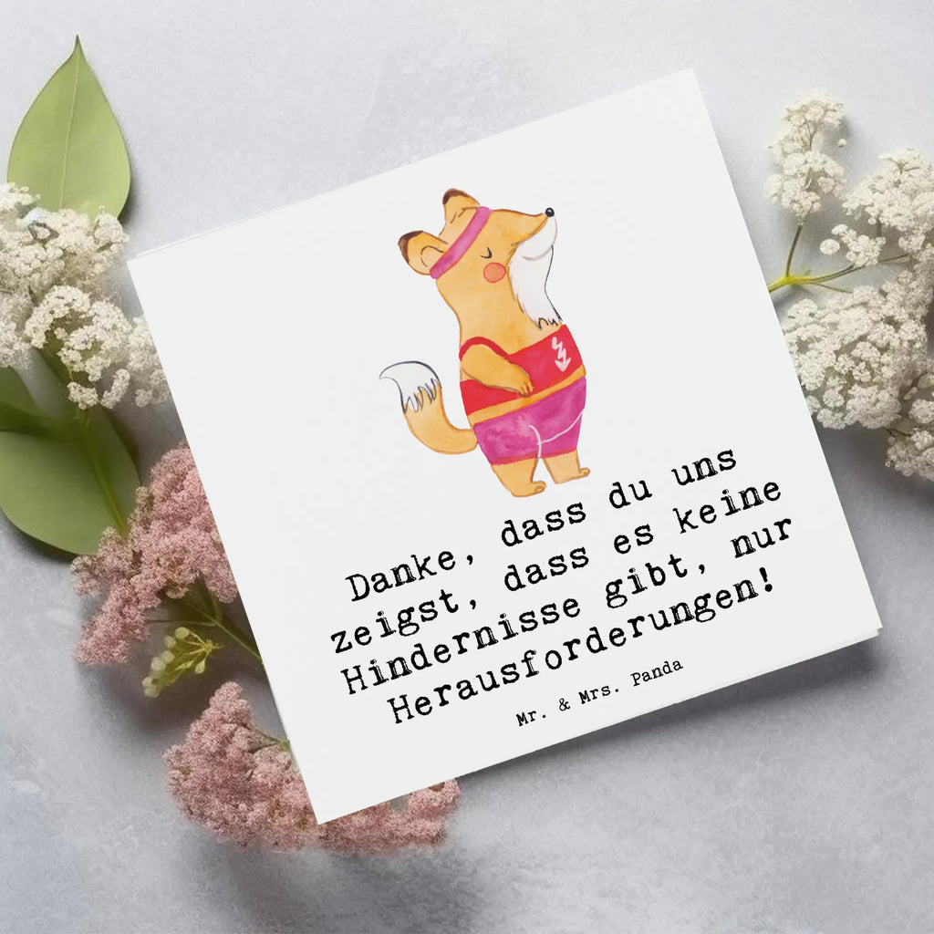 Deluxe Card Danke, dass du uns zeigst, dass es keine Hindernisse gibt, nur Herausforderungen! Grußkarte, Hochwertige Klappkarte, Karte, Hochwertige Grußkarte, Einladungskarte, Hochzeitskarte, Geburtstagskarte, Glückwunschkarte, Klappkarte, Geschenk, Sport, Sportart, Hobby, Schenken, Danke, Dankeschön, Auszeichnung, Gewinn, Sportler