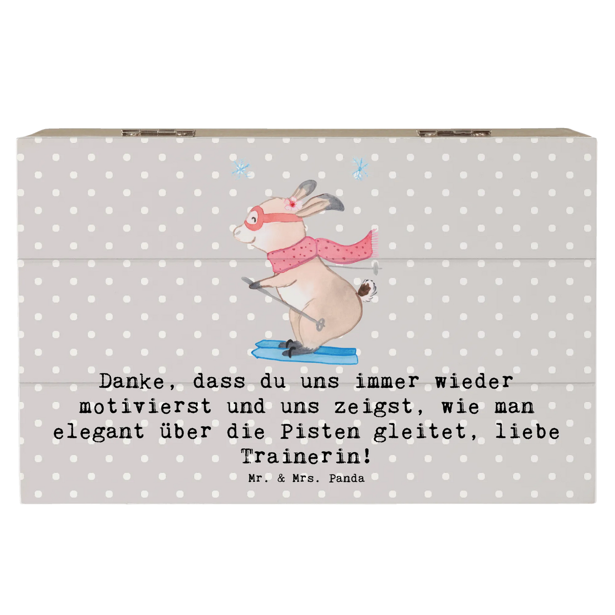 Skrzynia drewniana Danke, dass du uns immer wieder motivierst und uns zeigst, wie man elegant über die Pisten gleitet, liebe Trainerin! Wygrana, Wyróżnienie, Dzięki, Dziękuję, Darować, Dyscyplina sportowa, Prezent, Sportowiec