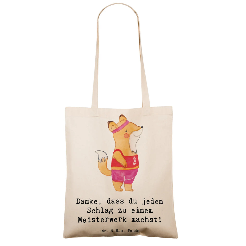 Tote bag Danke, dass du jeden Schlag zu einem Meisterwerk machst! Jutetasche, Umhängetasche, Einkaufstasche, Beuteltasche, Einkaufstüte, Tragetasche, Shopper, Beutel, Schultertasche, Jutebeutel, Badetasche, Laptoptasche, Stofftasche, Stoffbeutel, Tasche, Strandtasche, Geschenk, Sport, Sportart, Hobby, Schenken, Danke, Dankeschön, Auszeichnung, Gewinn, Sportler