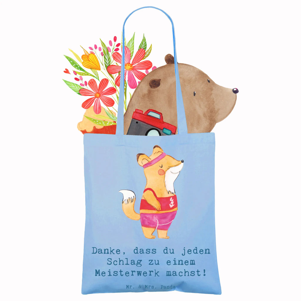 Tote bag Danke, dass du jeden Schlag zu einem Meisterwerk machst! Jutetasche, Umhängetasche, Einkaufstasche, Beuteltasche, Einkaufstüte, Tragetasche, Shopper, Beutel, Schultertasche, Jutebeutel, Badetasche, Laptoptasche, Stofftasche, Stoffbeutel, Tasche, Strandtasche, Geschenk, Sport, Sportart, Hobby, Schenken, Danke, Dankeschön, Auszeichnung, Gewinn, Sportler