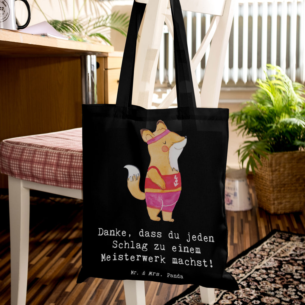 Tote bag Danke, dass du jeden Schlag zu einem Meisterwerk machst! Jutetasche, Umhängetasche, Einkaufstasche, Beuteltasche, Einkaufstüte, Tragetasche, Shopper, Beutel, Schultertasche, Jutebeutel, Badetasche, Laptoptasche, Stofftasche, Stoffbeutel, Tasche, Strandtasche, Geschenk, Sport, Sportart, Hobby, Schenken, Danke, Dankeschön, Auszeichnung, Gewinn, Sportler
