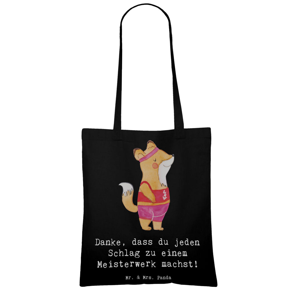 Tote bag Danke, dass du jeden Schlag zu einem Meisterwerk machst! Jutetasche, Umhängetasche, Einkaufstasche, Beuteltasche, Einkaufstüte, Tragetasche, Shopper, Beutel, Schultertasche, Jutebeutel, Badetasche, Laptoptasche, Stofftasche, Stoffbeutel, Tasche, Strandtasche, Geschenk, Sport, Sportart, Hobby, Schenken, Danke, Dankeschön, Auszeichnung, Gewinn, Sportler