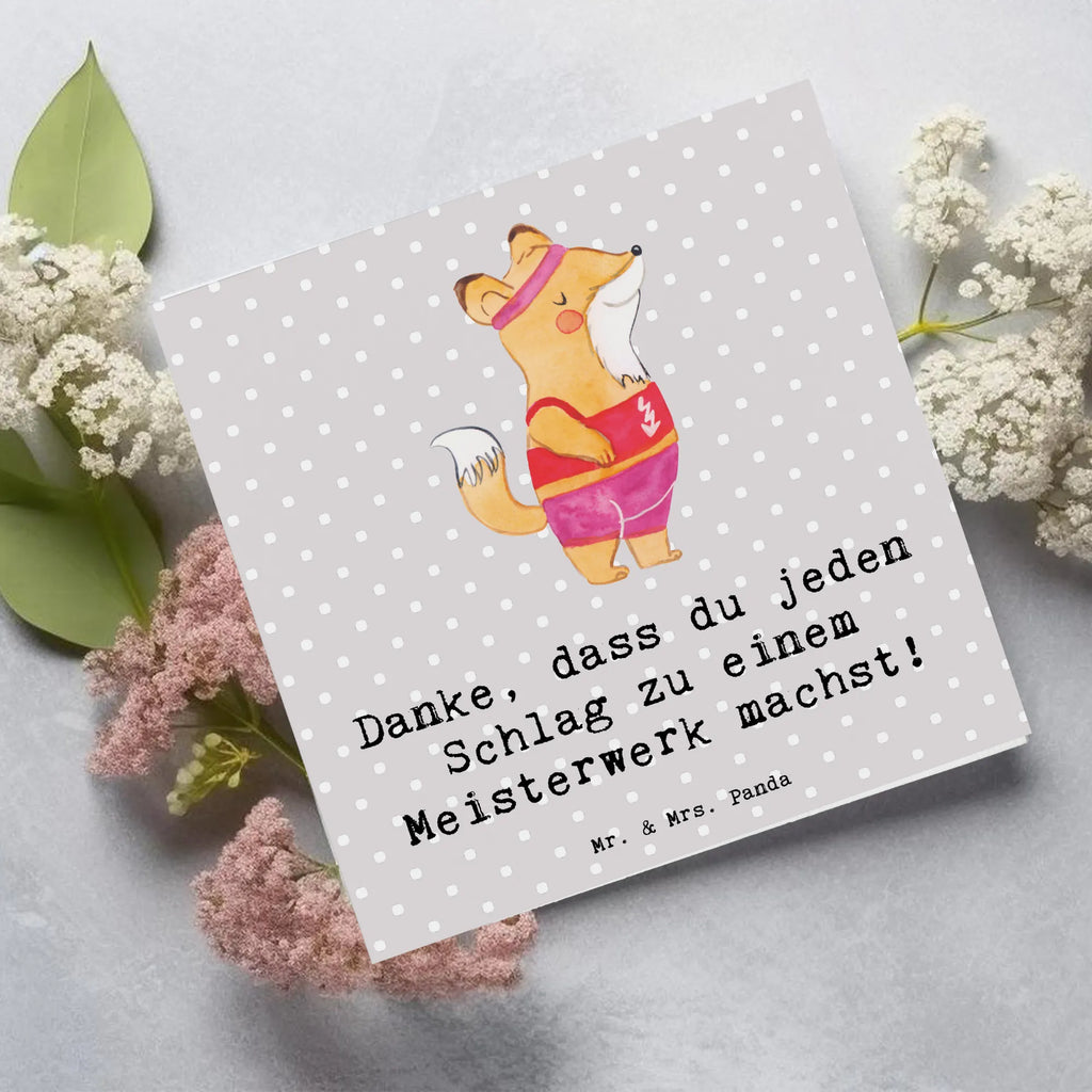 Deluxe Card Danke, dass du jeden Schlag zu einem Meisterwerk machst! Glückwunschkarte, Karte, Hochzeitskarte, Einladungskarte, Geburtstagskarte, Hochwertige Grußkarte, Klappkarte, Hochwertige Klappkarte, Grußkarte, Geschenk, Sport, Sportart, Hobby, Schenken, Danke, Dankeschön, Auszeichnung, Gewinn, Sportler