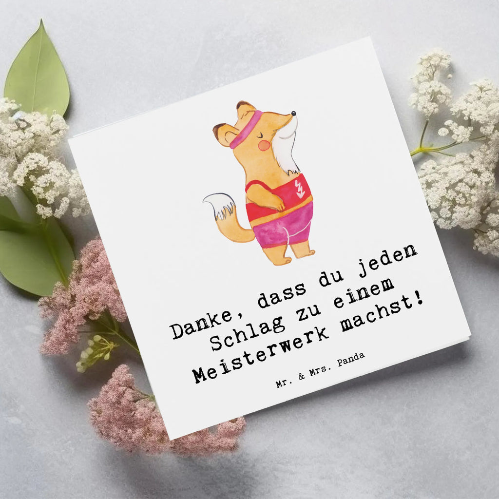 Deluxe Card Danke, dass du jeden Schlag zu einem Meisterwerk machst! Glückwunschkarte, Karte, Hochzeitskarte, Einladungskarte, Geburtstagskarte, Hochwertige Grußkarte, Klappkarte, Hochwertige Klappkarte, Grußkarte, Geschenk, Sport, Sportart, Hobby, Schenken, Danke, Dankeschön, Auszeichnung, Gewinn, Sportler