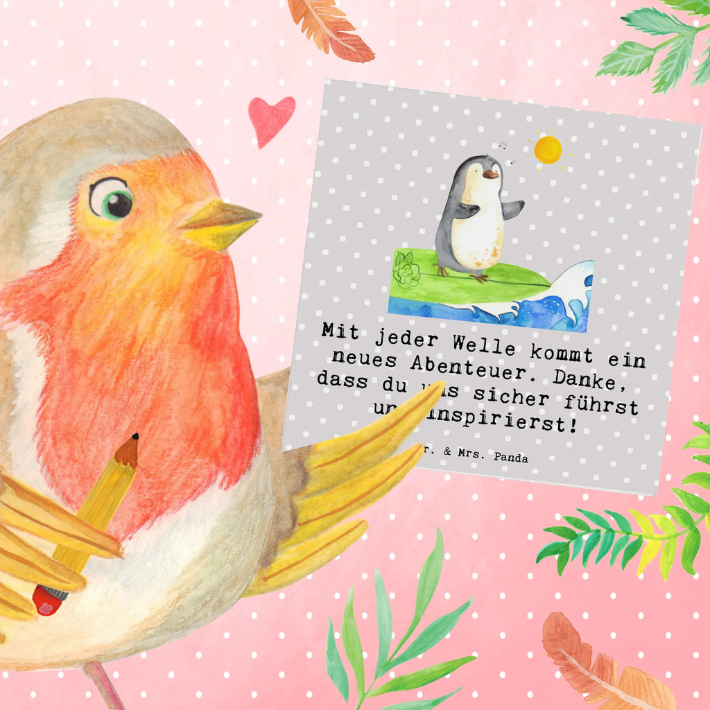 Deluxe Card Mit jeder Welle kommt ein neues Abenteuer. Danke, dass du uns sicher führst und inspirierst! Klappkarte, Einladungskarte, Glückwunschkarte, Grußkarte, Hochwertige Klappkarte, Hochwertige Grußkarte, Karte, Hochzeitskarte, Geburtstagskarte, Geschenk, Sport, Sportart, Hobby, Schenken, Danke, Dankeschön, Auszeichnung, Gewinn, Sportler