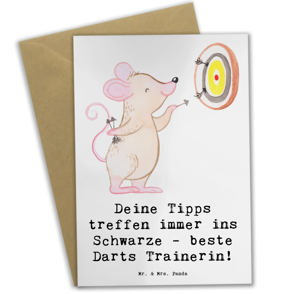 Greetings card Deine Tipps treffen immer ins Schwarze - beste Darts Trainerin! Einladungskarte, Klappkarte, Glückwunschkarte, Grußkarte, Karte, Ansichtskarten, Geburtstagskarte, Hochzeitskarte, Geschenk, Sport, Sportart, Hobby, Schenken, Danke, Dankeschön, Auszeichnung, Gewinn, Sportler