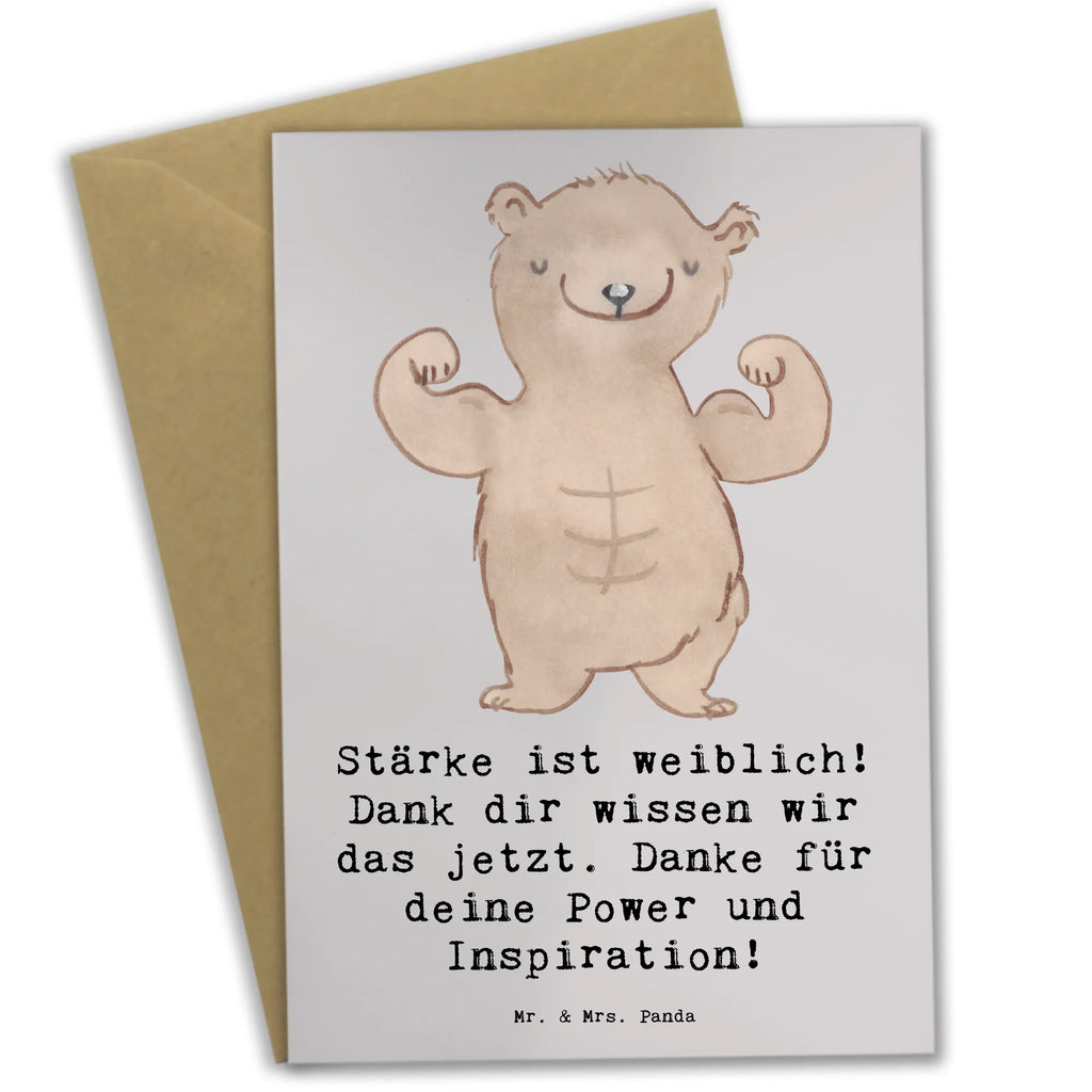 Greetings card Stärke ist weiblich! Dank dir wissen wir das jetzt. Danke für deine Power und Inspiration! Hochzeitskarte, Ansichtskarten, Grußkarte, Geburtstagskarte, Klappkarte, Einladungskarte, Glückwunschkarte, Karte, Geschenk, Sport, Sportart, Hobby, Schenken, Danke, Dankeschön, Auszeichnung, Gewinn, Sportler
