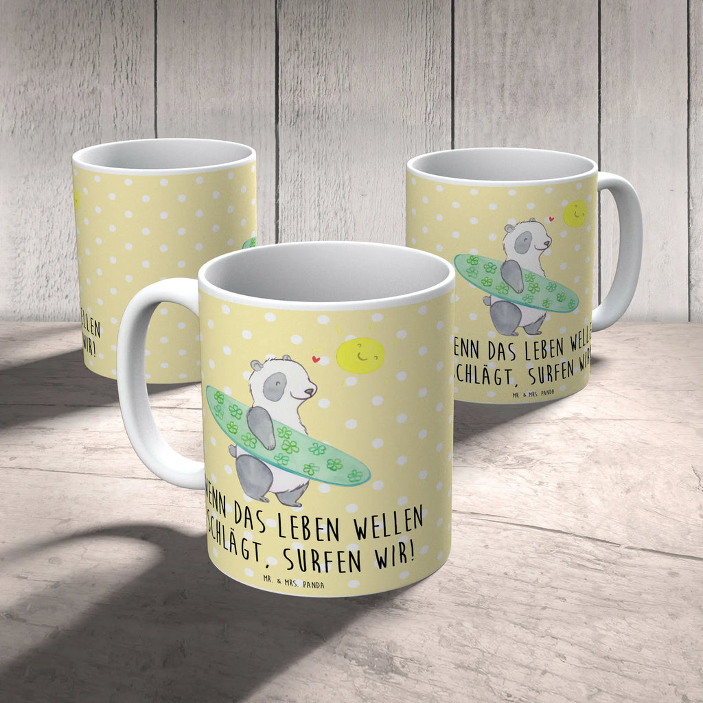 Mug Wenn das Leben Wellen schlägt, surfen wir! Kaffeetasse, Bürotasse, Teetasse, Geschenktasse, Tasse mit Zitaten, Tasse, Tasse mit Motiven, Keramiktasse, Porzellantasse, Sommer, Sommermotive, Urlaubsmotive, Produkte für Urlauber, Sommer Produkte